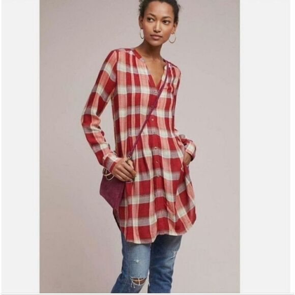 Anthropologie Akemi + Kin Plaid Tunic Top or Mini Dress Size S - Picture 1 of 14
